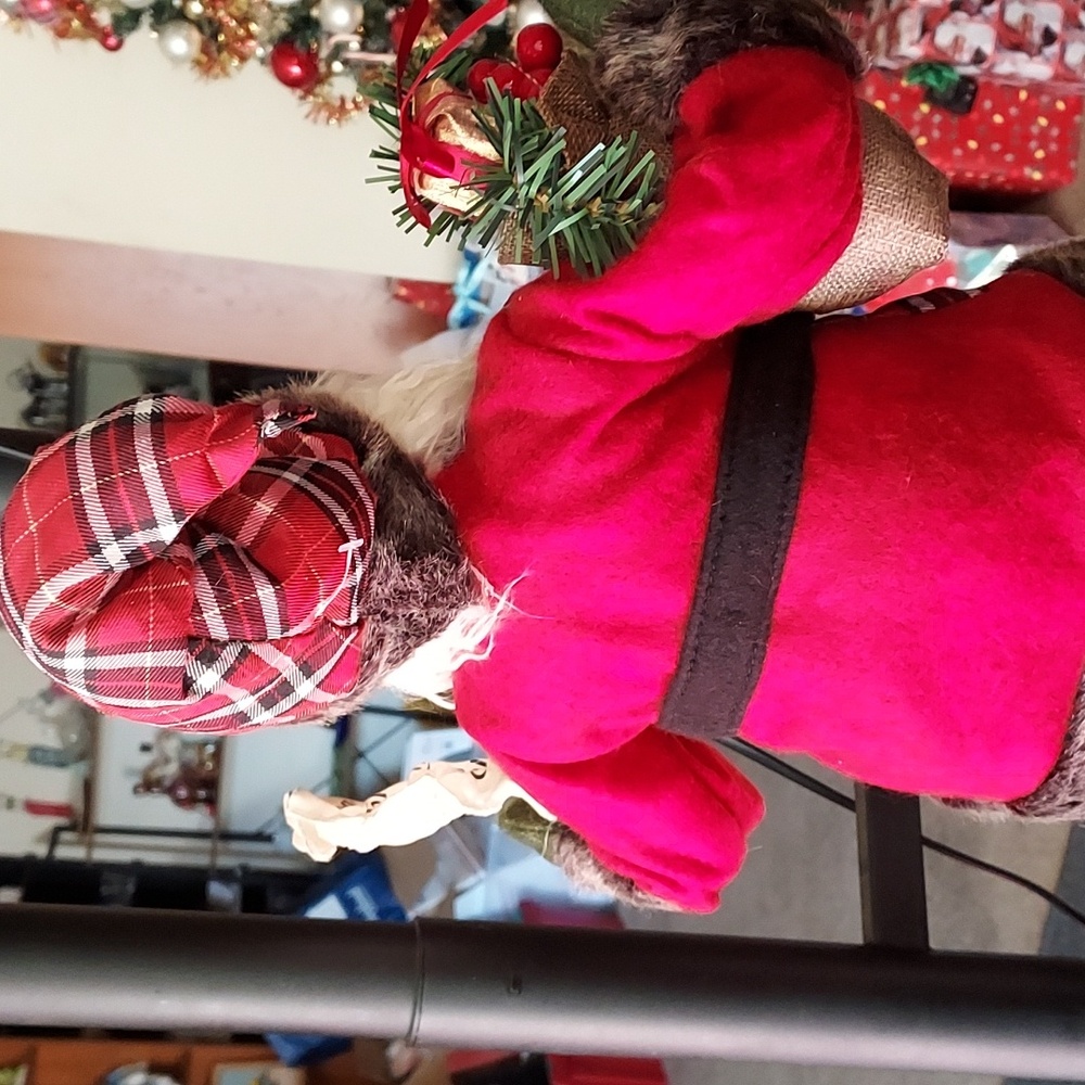 19 Inch Santa Claus With Naughty & Nice List And Bag Of Presents Plaid Jacket - Picture 5 of 7